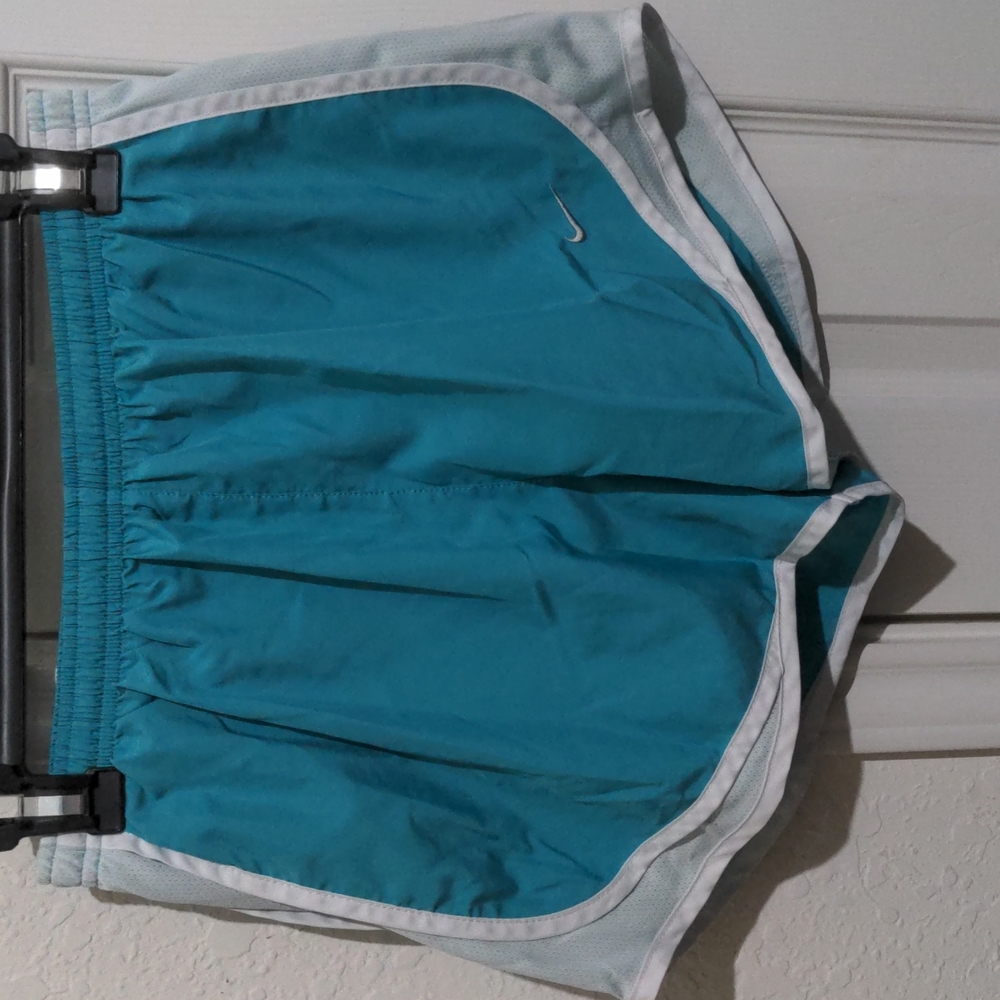 Nike Women's Athletic Shorts - Aqua and White